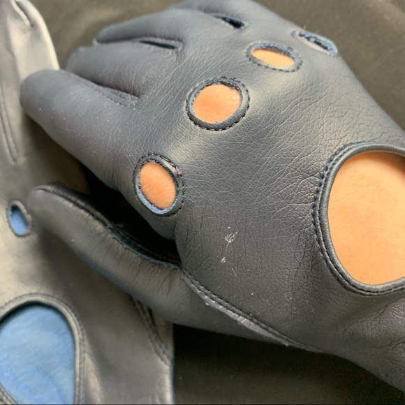 VIntage navy blue Driving Gloves - Picture 5 of 7